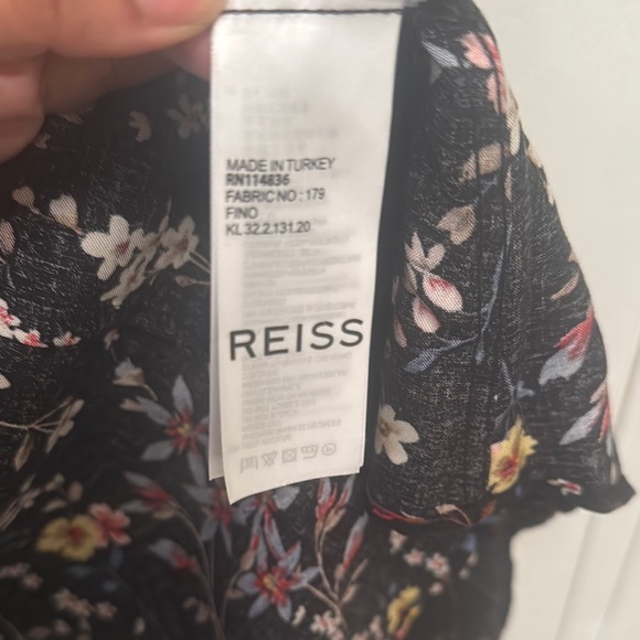 Reiss Black Floral Long Sleeve Button Shirt - Picture 8 of 9
